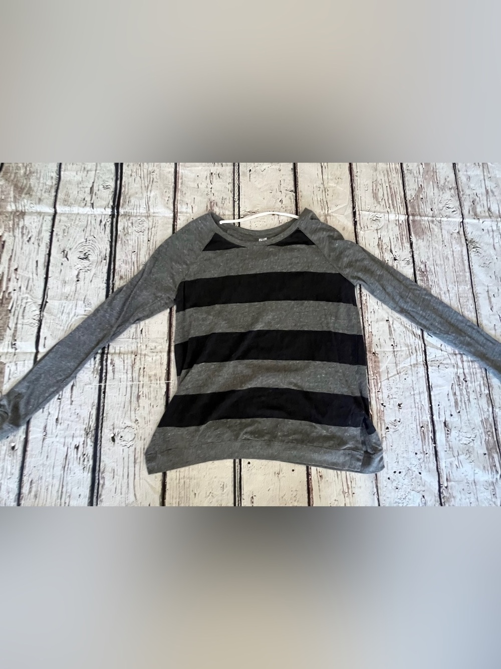 Alternative Gray and Black Striped Long Sleeve Tee